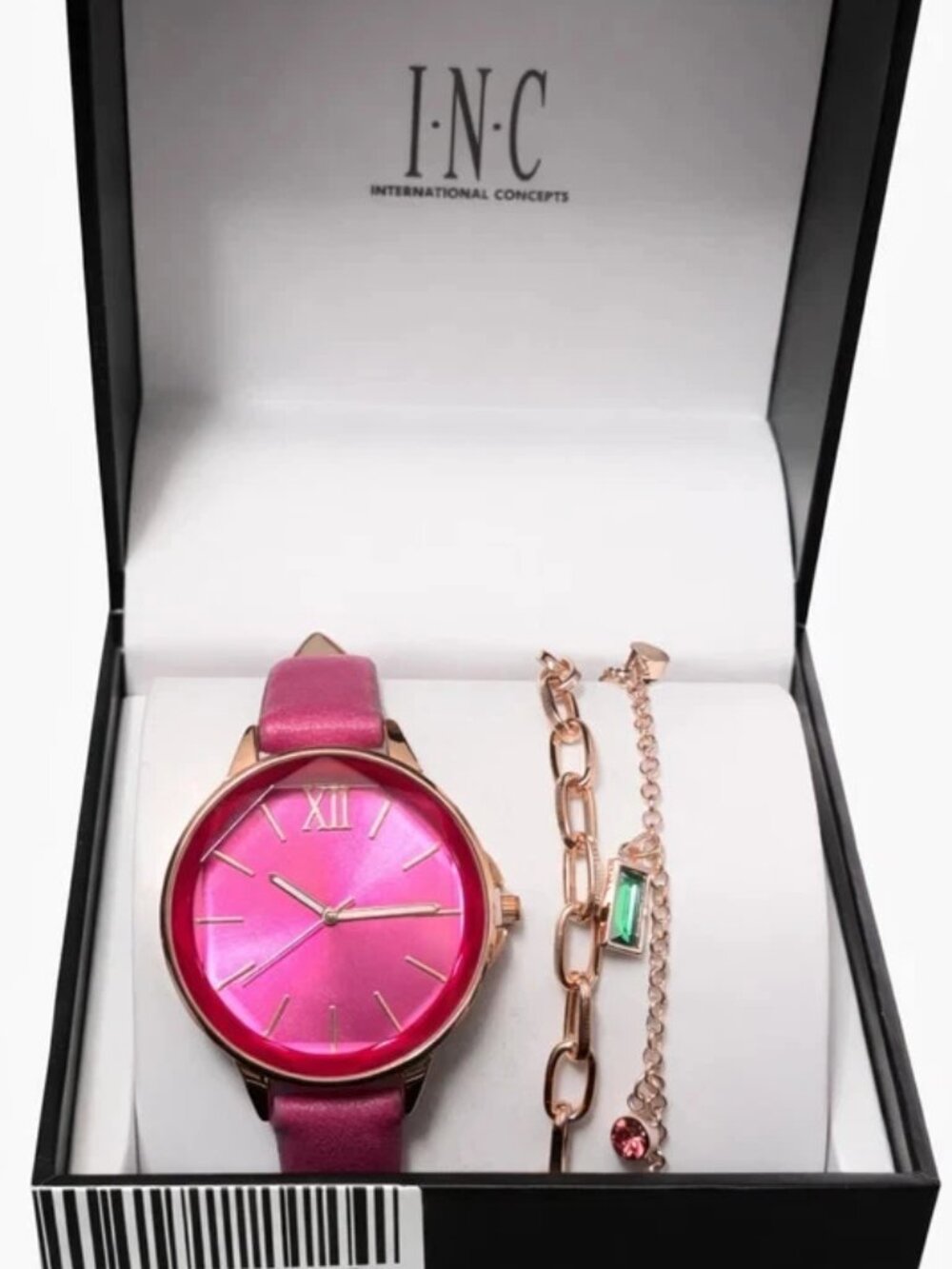 INC International Concepts Women's Pink Strap Watch 36mm